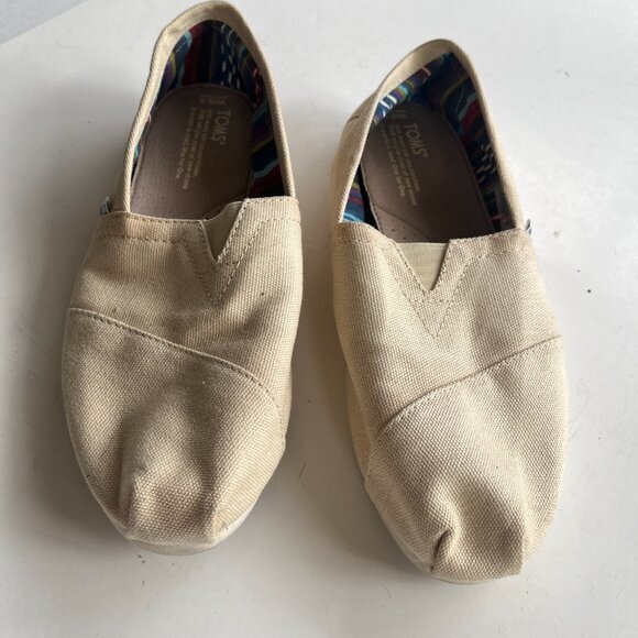 TOMS Classic Alpargata Natural shoes Slip On Flats Womens Size 8.5 - Picture 2 of 5